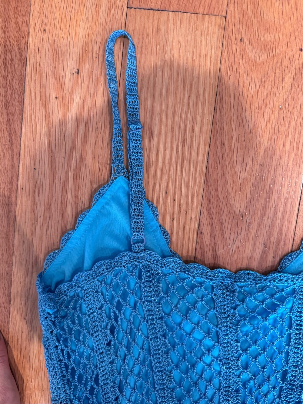 Y2K Le chateau blue knit stretchy cami - Picture 7 of 7